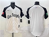 Men's Los Angeles Dodgers Blank Team Big Logo White Black Mexico 2025 LA Gothic Style With Fernando Patch Vapor Premier Limited Stitched Jersey,baseball caps,new era cap wholesale,wholesale hats